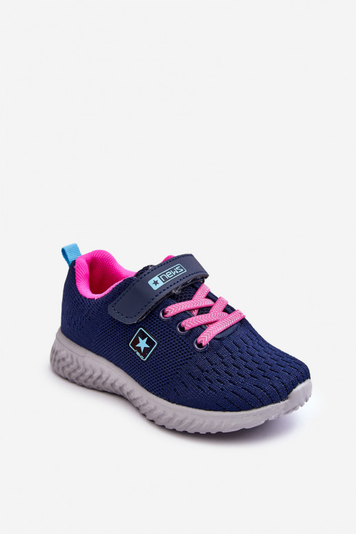 Children's Sport Shoes with Velcro Navy Blue Brego