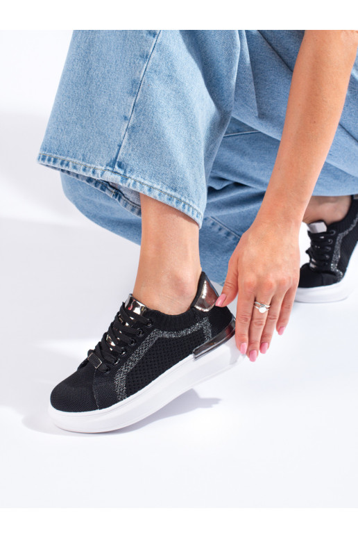 textile shoes with platform Shelovet black