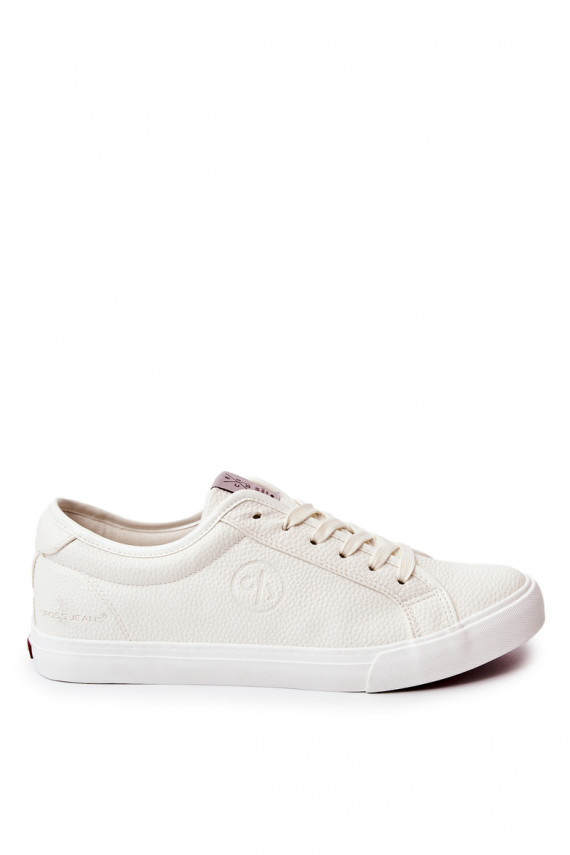 Men's Leather Sneakers Cross Jeans White