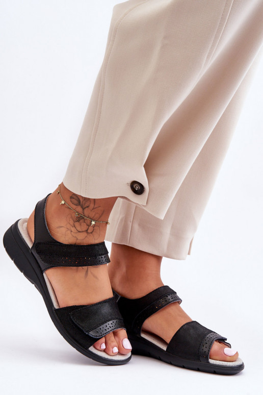 Classic Sandals with Velcro S.Barski 97575 Black