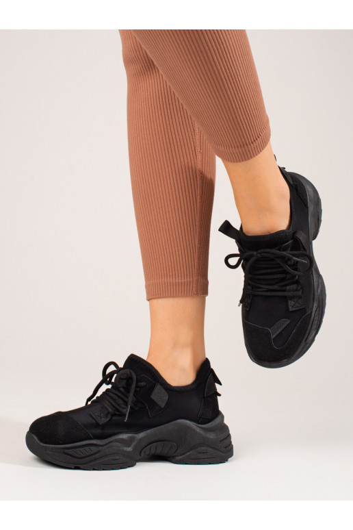 black Sneakers model shoes with platform Shelovet
