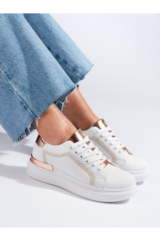 textile shoes with platform Shelovet white color