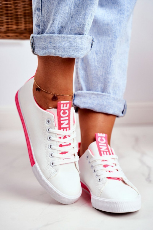 Women's Sneakers Classic White-Neon Pink Ville