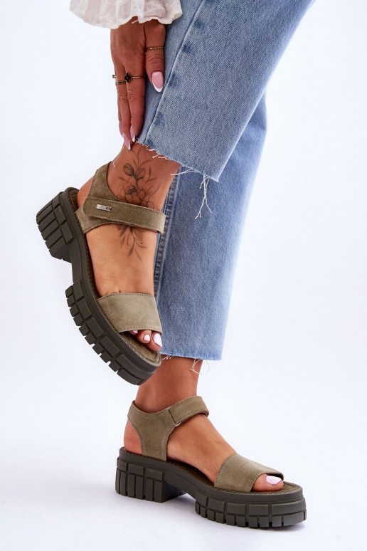 Women's Suede Sandals Big Star LL276033 Green