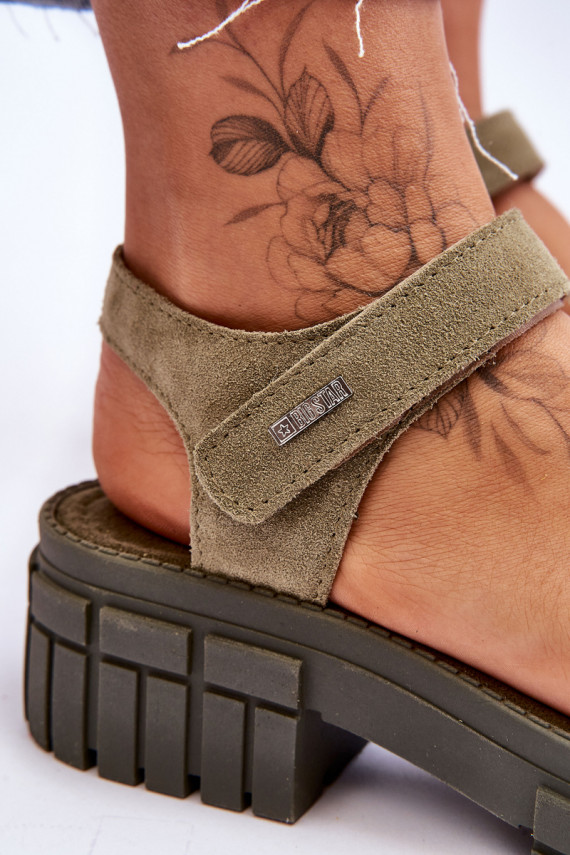 Women's Suede Sandals Big Star LL276033 Green