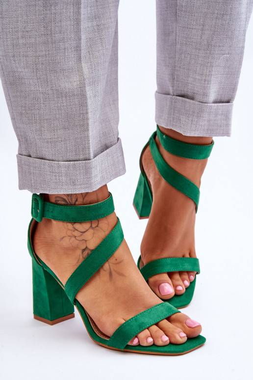 Women's Suede Heel Sandals Green Lanes Women's Suede Heel Sandals Green Lanes