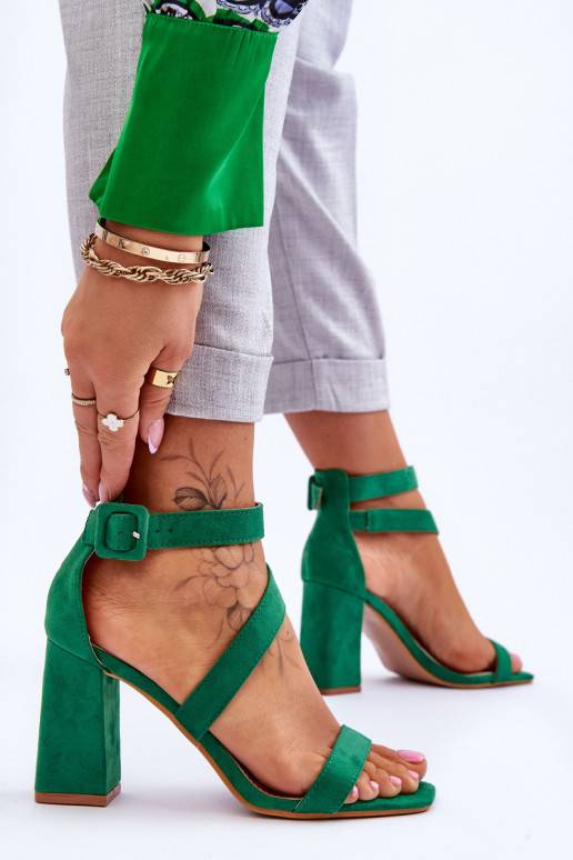 Women's Suede Heel Sandals Green Lanes Women's Suede Heel Sandals Green Lanes