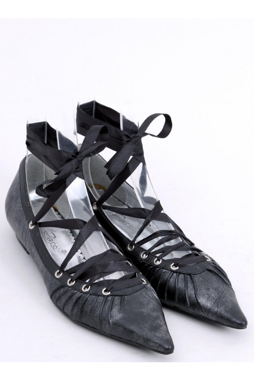 Ballerinas with a ribbon around the ankle 391029-2 Noir