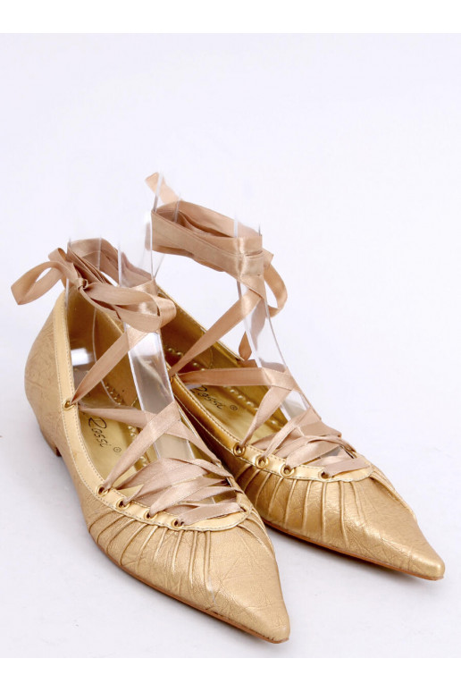 Ballerinas with a ribbon around the ankle 391029-2 Bronze