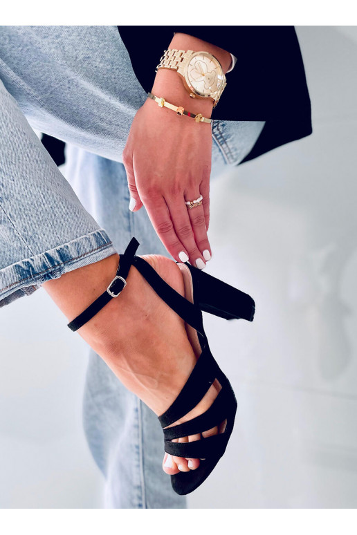 Stylish high-heeled sandals LESLIE BLACK