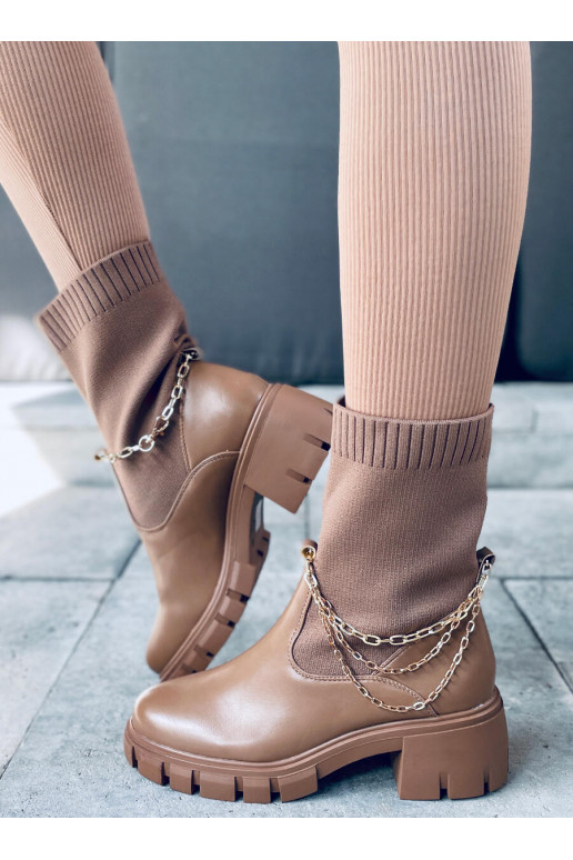 Boots with a sock-type sole GRACE khaki colors