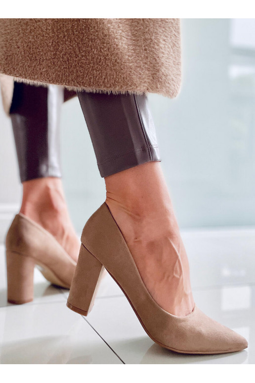 Shoes on the heel ARIA khaki colors