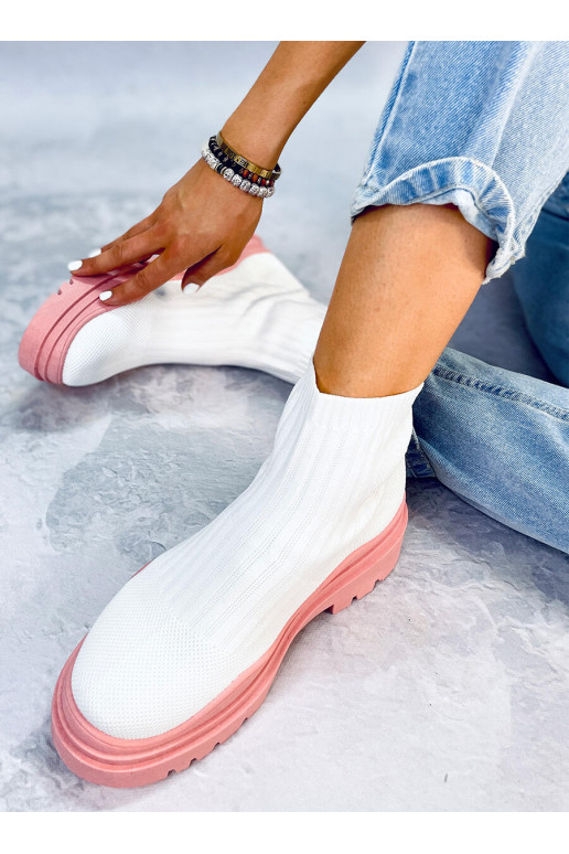 Boots with an elastic upper WITHERS WHITE/PINK