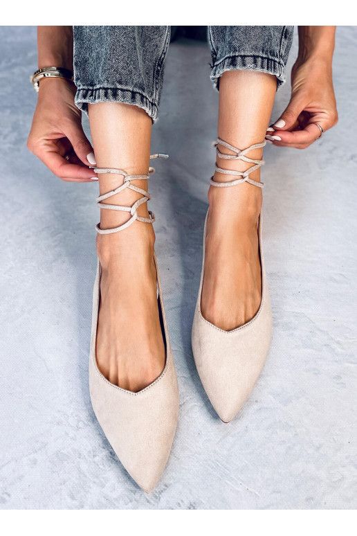 Ballerinas with straps open heel PIRSON BEIGE