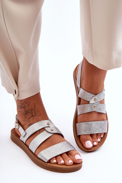 Women's Shiny Sandals Silver Catalia