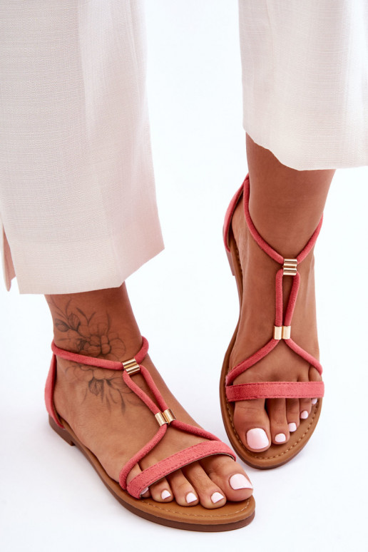 Women's Flat Sandals With Zip Coral Jullie