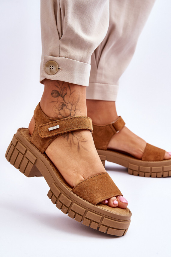 Women's Suede Sandals Big Star LL276032 Camels