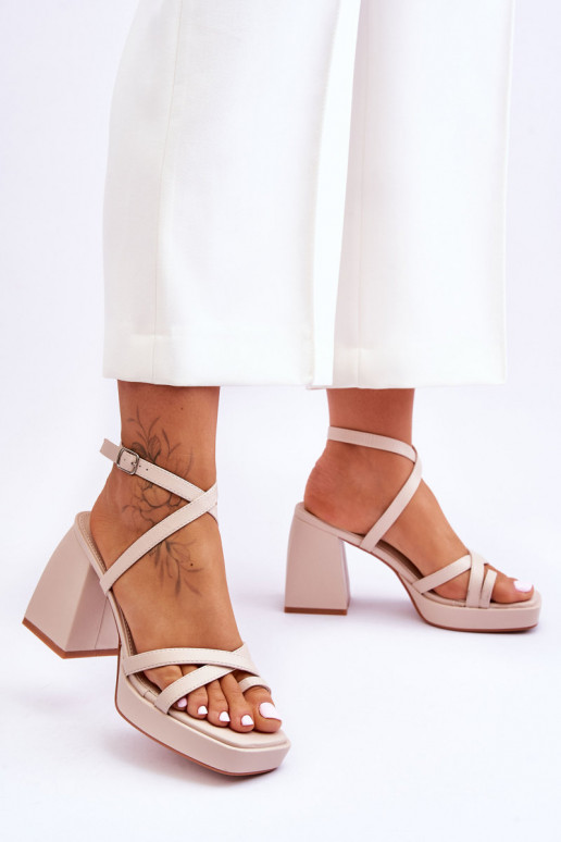 Fashionable High Heels And Platform Sandals Beige Secret Rose Fashionable High Heels And Platform Sandals Beige Secret Rose