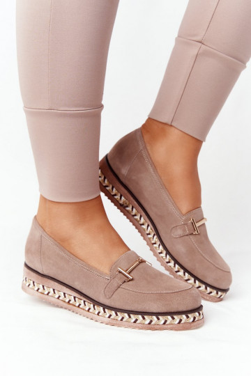 Loafers On A Platform Laura Messi 2284 Light Brown 2