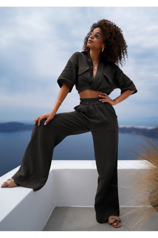 Thera - Black muslin pants