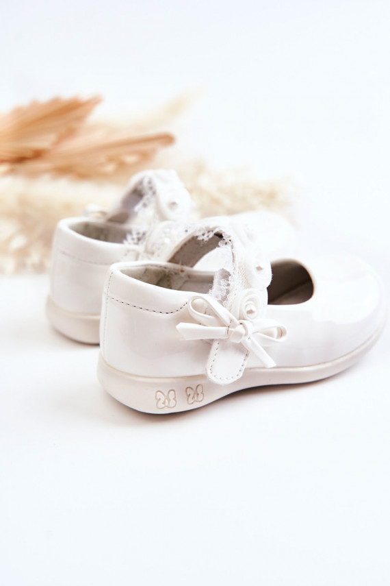 Children's Ballerinas With Velcro White Evelyn