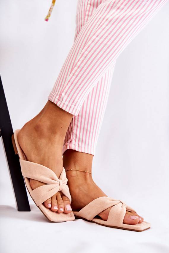 Women's Suede Slippers Light pink Vanilla Sky