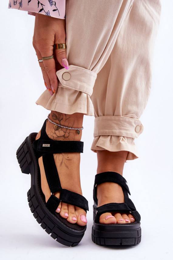 Women's Suede Sandals Big Star Black