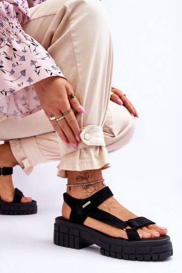 Women's Suede Sandals Big Star Black 2