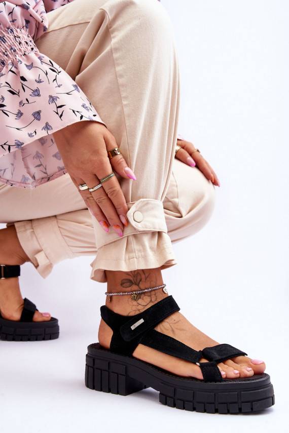 Women's Suede Sandals Big Star Black