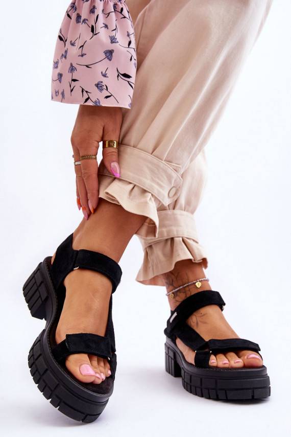 Women's Suede Sandals Big Star Black