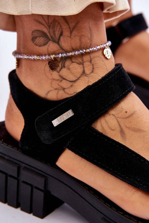 Women's Suede Sandals Big Star Black