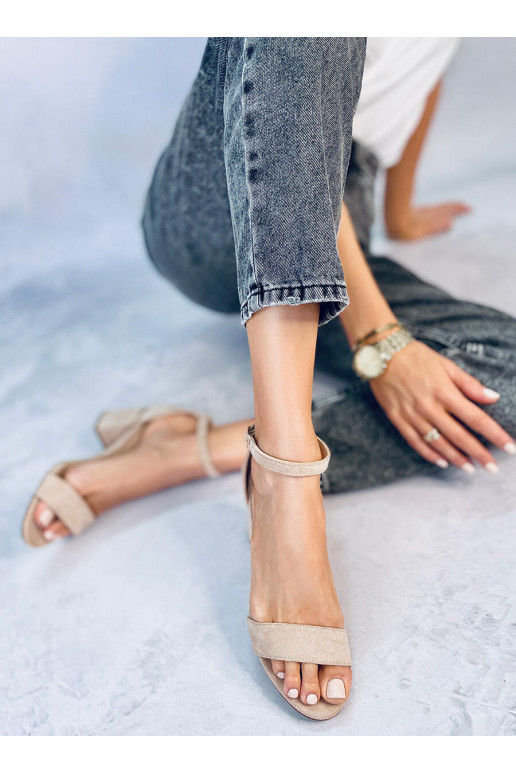 Khaki deals heeled sandals