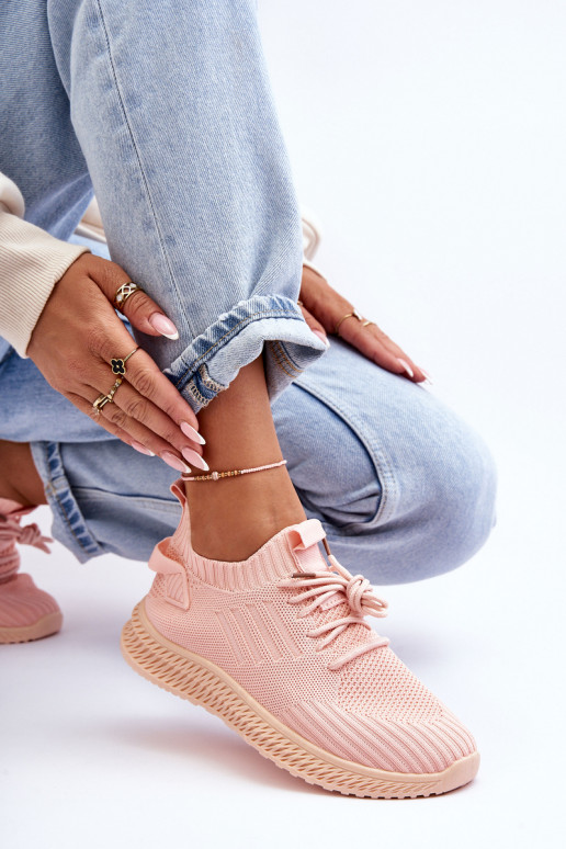 Women's Slip-On Fabric Sports Shoes Pink Zauna