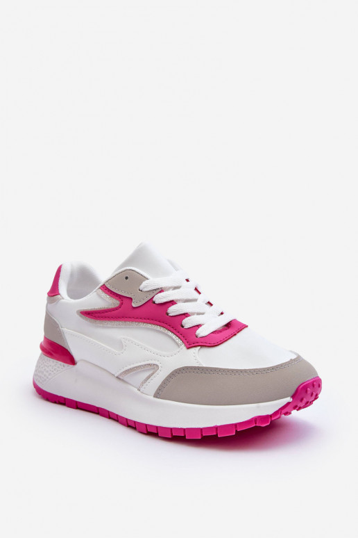 Women's Platform Sports Shoes White-Pink Henley