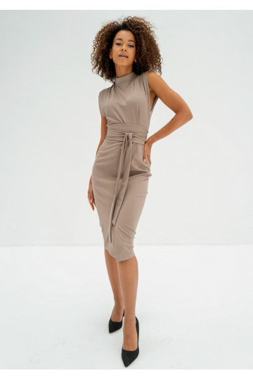 Gemma - Beige midi dress 2