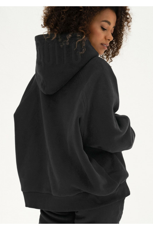 Mesh - Black oversize soft touch hoodie