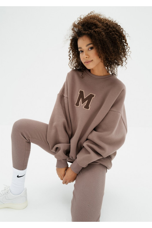 Vibe - Brown oversize sweatshirt &quot;M logo&quot;