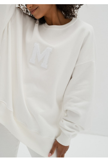 Vibe - Ecru oversize sweatshirt "M logo"