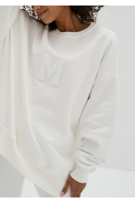 Vibe - Ecru oversize sweatshirt &quot;M logo&quot;