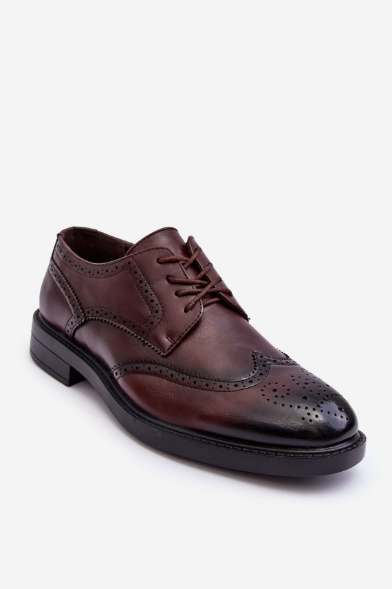 Men's Elegant Leather Shoes Brown Gustavo