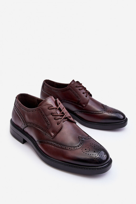Men's Elegant Leather Shoes Brown Gustavo