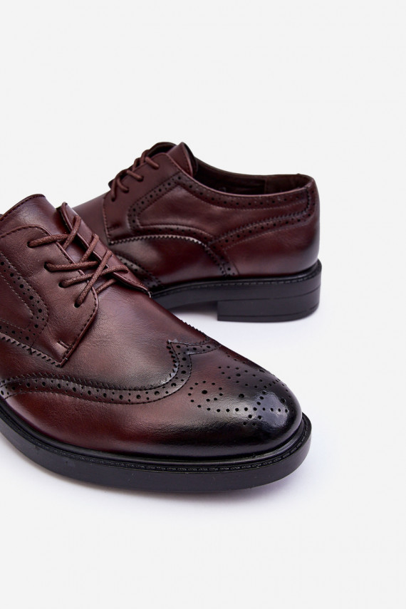 Men's Elegant Leather Shoes Brown Gustavo