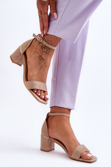 Sandals On A Stable Heel Beige Palermo 2