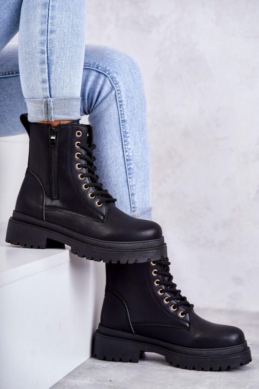 Women's Warm Leather Boots Light Black Dorchen