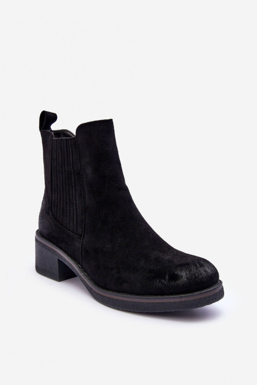 Women's Classic Suede Boots Black Metanassa