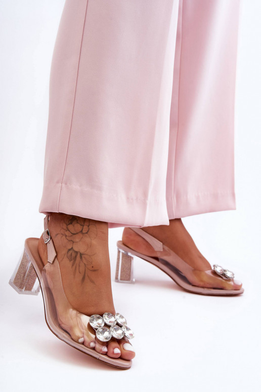 Women's Transparent Heels with Pink SBarski MR1037-43
