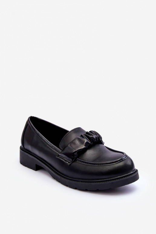 Leather Loafers Half-Boots on Flat Heel Black SBarski HY335