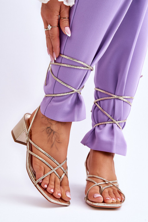Tied Sandals With High Heels gold Secret Love
