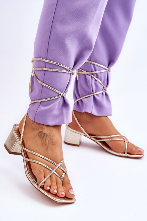Tied Sandals With High Heels gold Secret Love