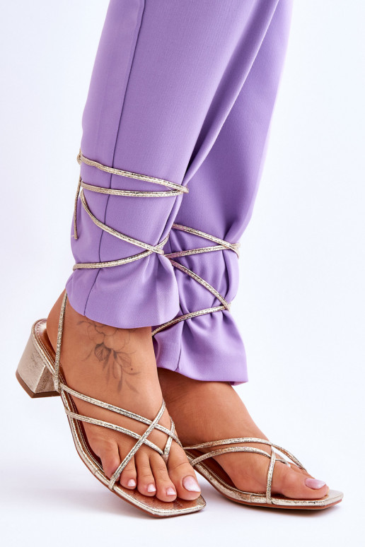 Tied Sandals With High Heels gold Secret Love